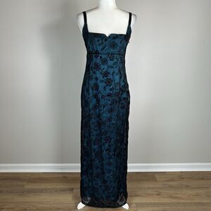 Vtg Sparkly Velvet Y2K Whimsical Fairy Whimsy Goth Dress Size M Prom Gown Formal